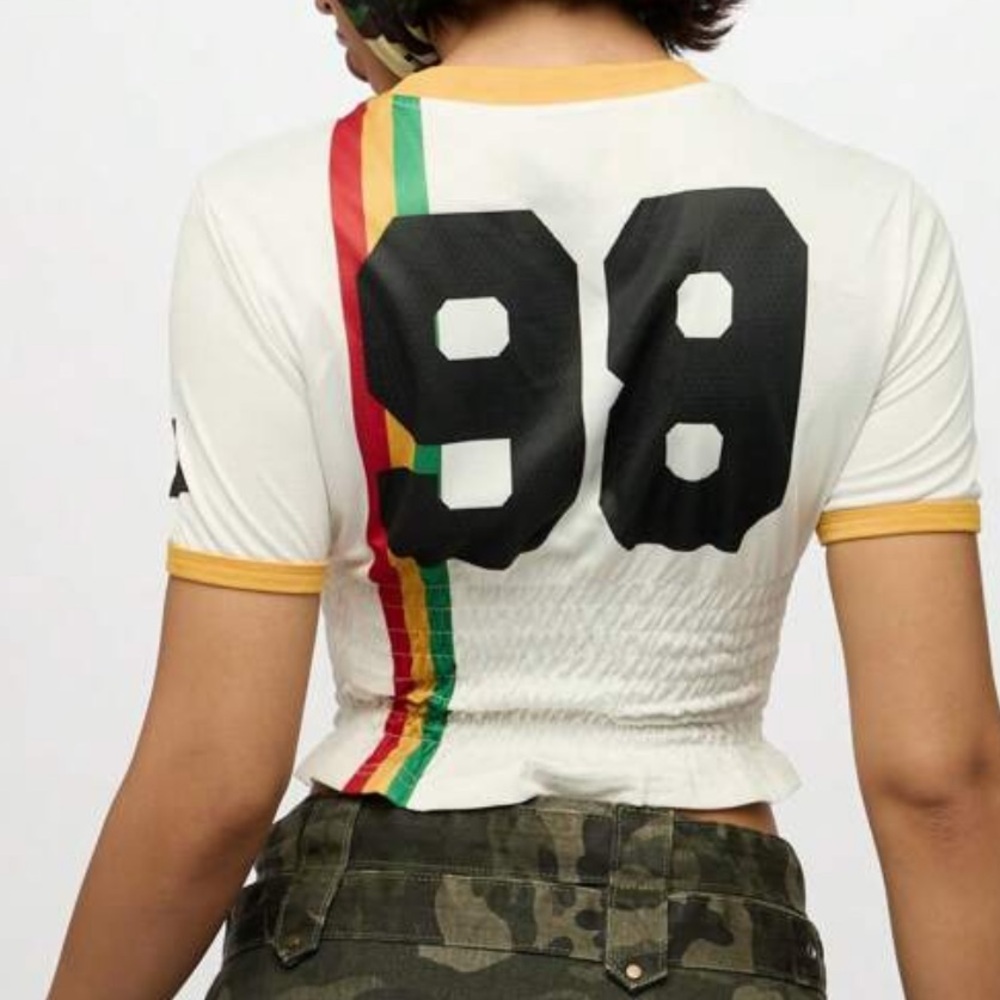 SMWN Smocked Jersey Crop Top - Picture 2 of 4